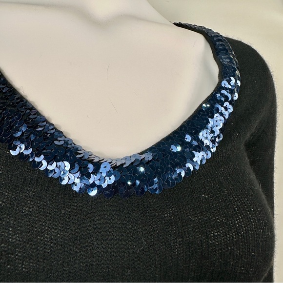 Cashmere Sequined Christopher Fischer  Sweater Black Mob Wife esthetic Size XS-S - Picture 4 of 11